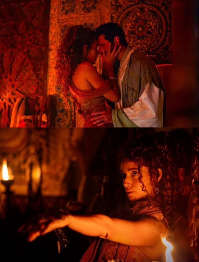 A força e a complexidade de Gomer ganham forma na interpretação de Letícia Laranja.  
Fotos: Divulgação/Instagram Letícia Laranja e Univer Vídeo.