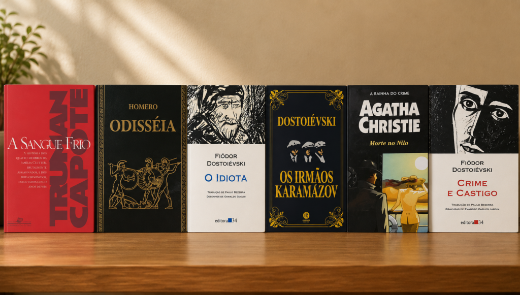 Os livros nunca aparecem por acaso em uma obra de ficção. Em Quem Ama Cuida, os títulos espalhados pelas estantes e pelas mãos dos personagens ajudam a construir atmosferas, revelar personalidades e até antecipar conflitos.