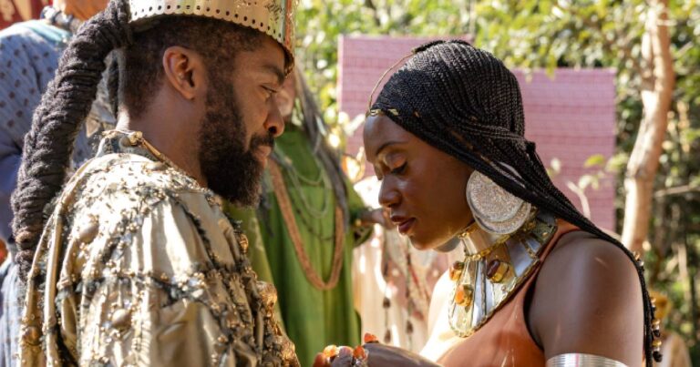 Binta é coroada rainha de Batanga após casamento com Jendal em “A Nobreza do Amor”