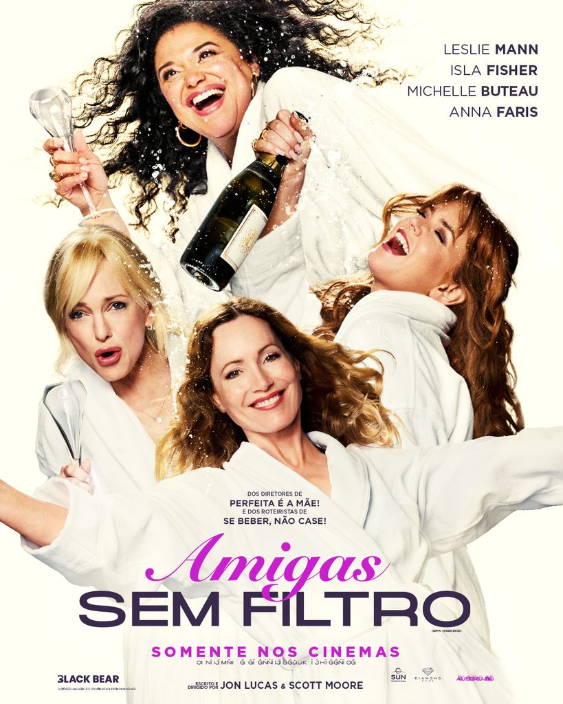 Pôster de Amigas Sem Filtro, que está em cartaz nos cinemas